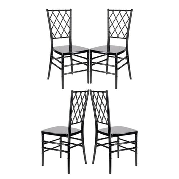 Black Diamond Back Chair - 4 Pack