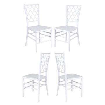 White Diamond Resin Ballroom Chair - 4 Pack