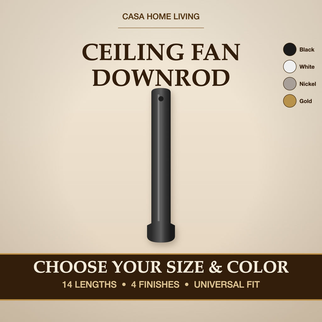 Ceiling Fan Downrod Extension Pole - Steel, 1 Inch Diameter, Non-Threaded Universal Fit