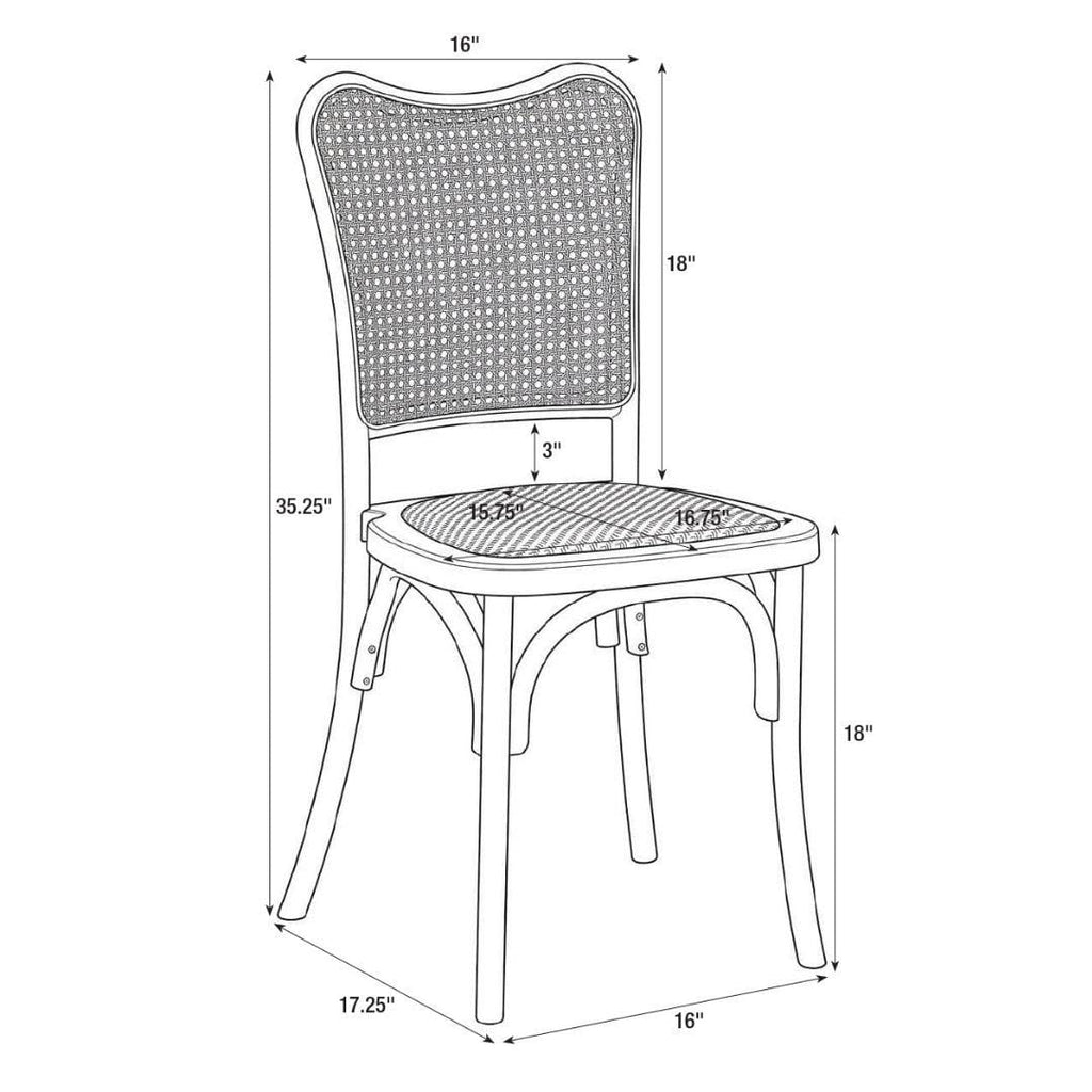 Chestnut Emma Resin Chair with Natural Cane Back and Rattan Seat