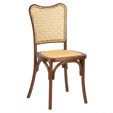 Chestnut Emma Resin Chair with Natural Cane Back and Rattan Seat