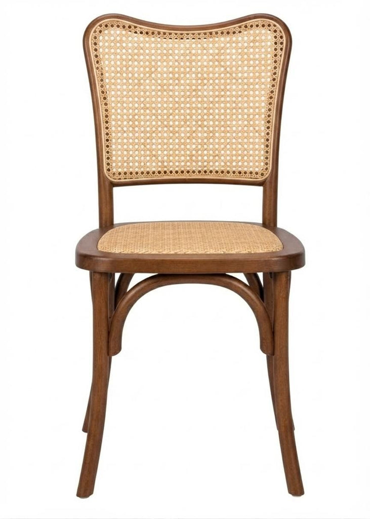 Chestnut Emma Resin Chair with Natural Cane Back and Rattan Seat