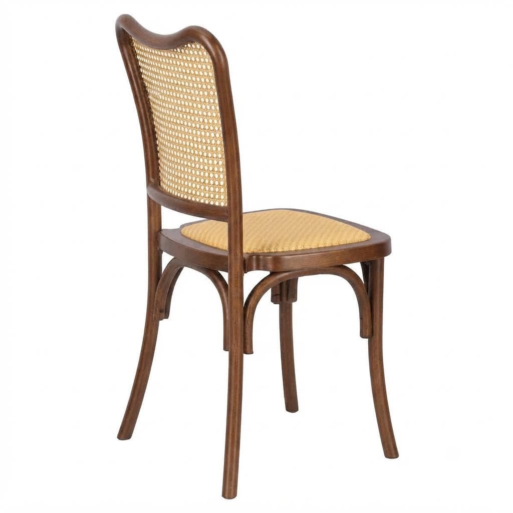 Chestnut Emma Resin Chair with Natural Cane Back and Rattan Seat