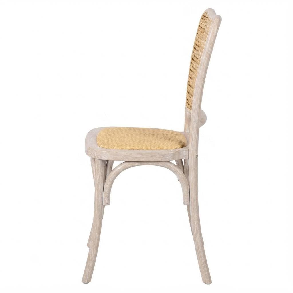 Natural Washed Emma Resin Chair with Natural Cane Back and Rattan Seat