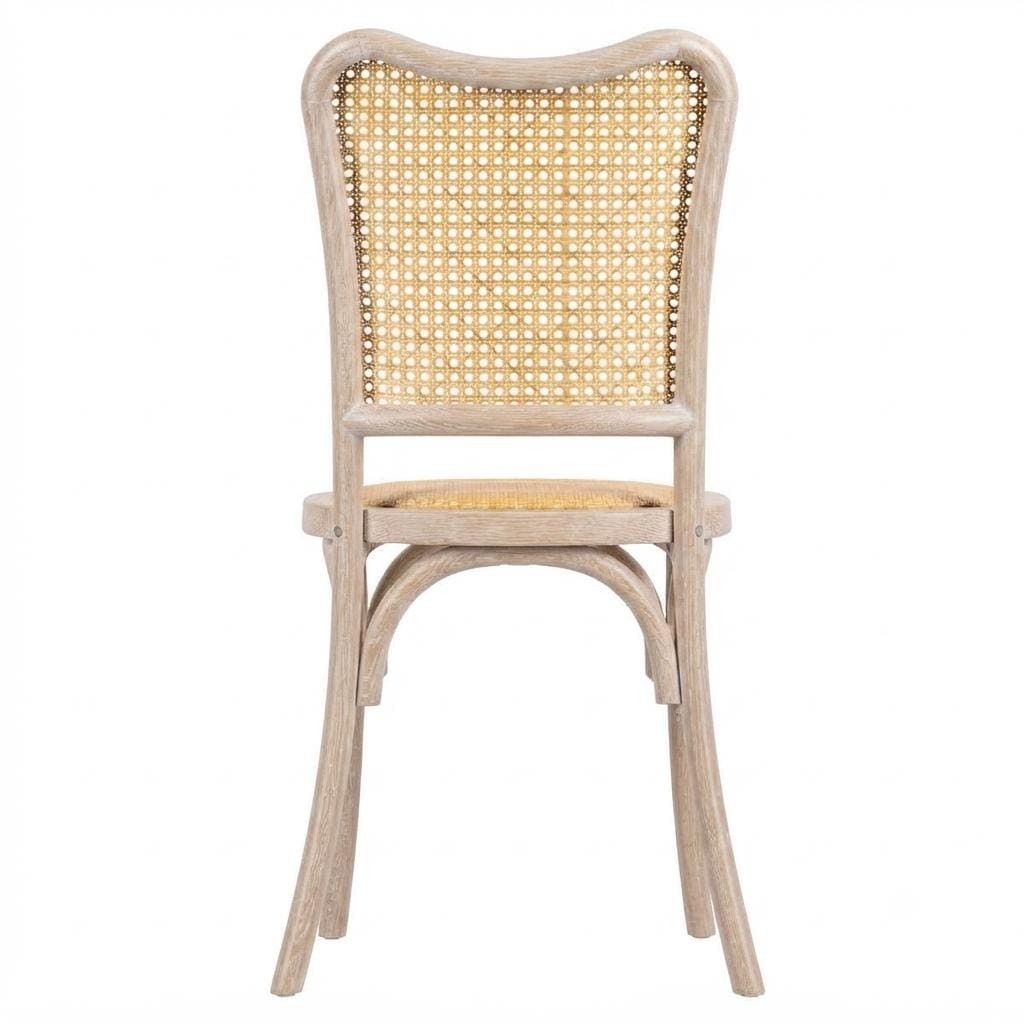 Natural Washed Emma Resin Chair with Natural Cane Back and Rattan Seat