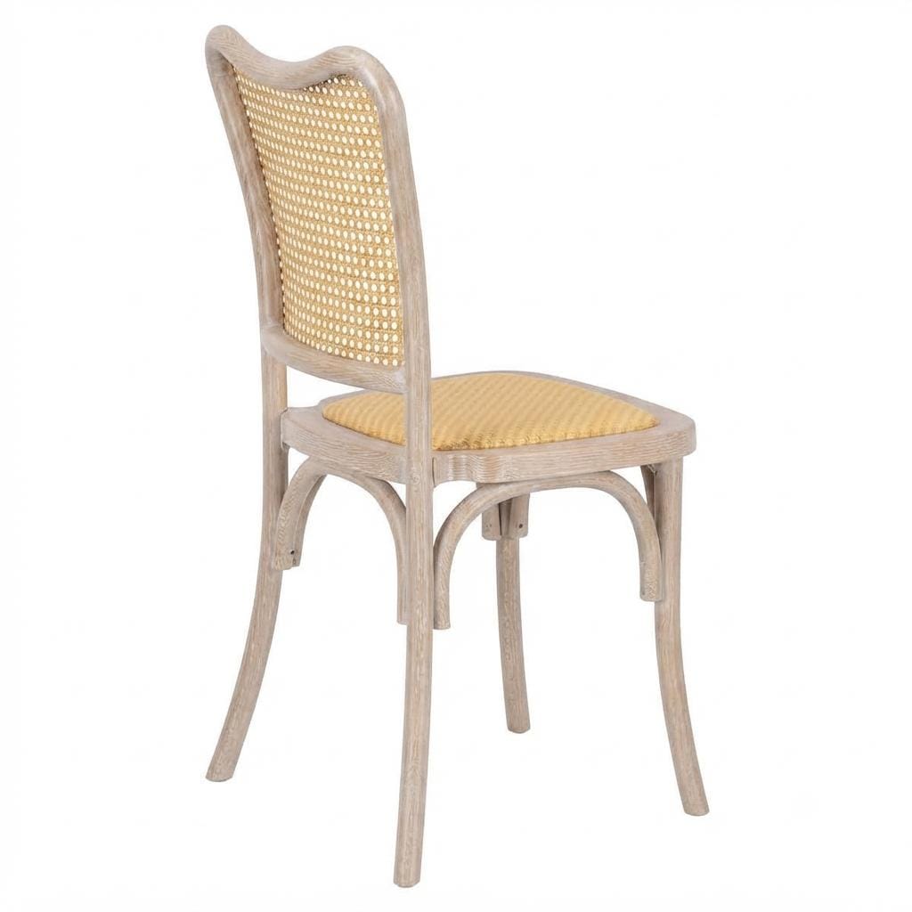 Natural Washed Emma Resin Chair with Natural Cane Back and Rattan Seat