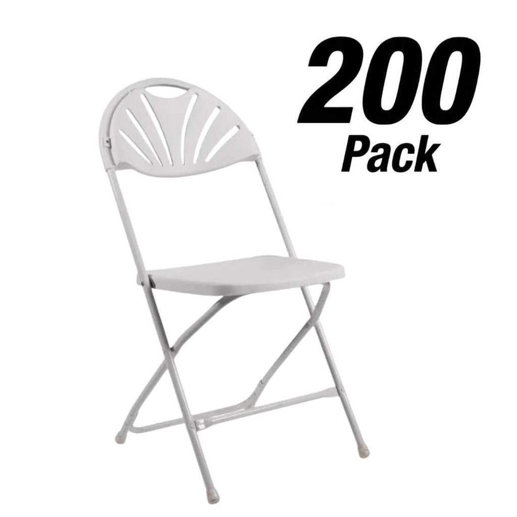 200 Pack Fan Back Steel Poly Folding Chairs
