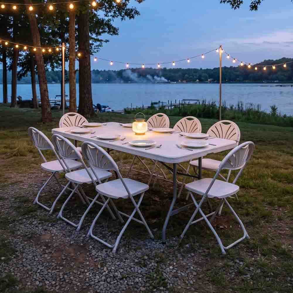 72" x 30" (6 Foot) Rectangle Heavy Duty Plastic Folding Table
