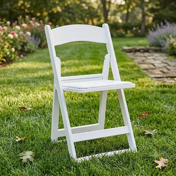 Grass and Sand Series Resin Folding Chair with Vinyl Cushion and Stainless Steel Hardware