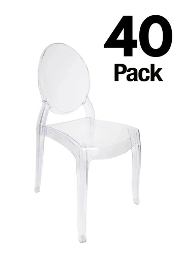 40 Chair Pack Clear Resin Oval Back Sophia Ghost Chair