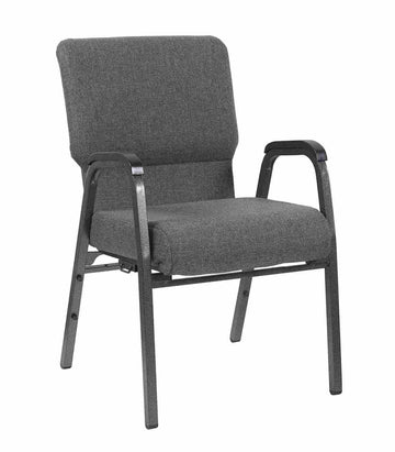 Fabric Church Chair w/ Dual Arms Cut Away Back 20.5" on Frame