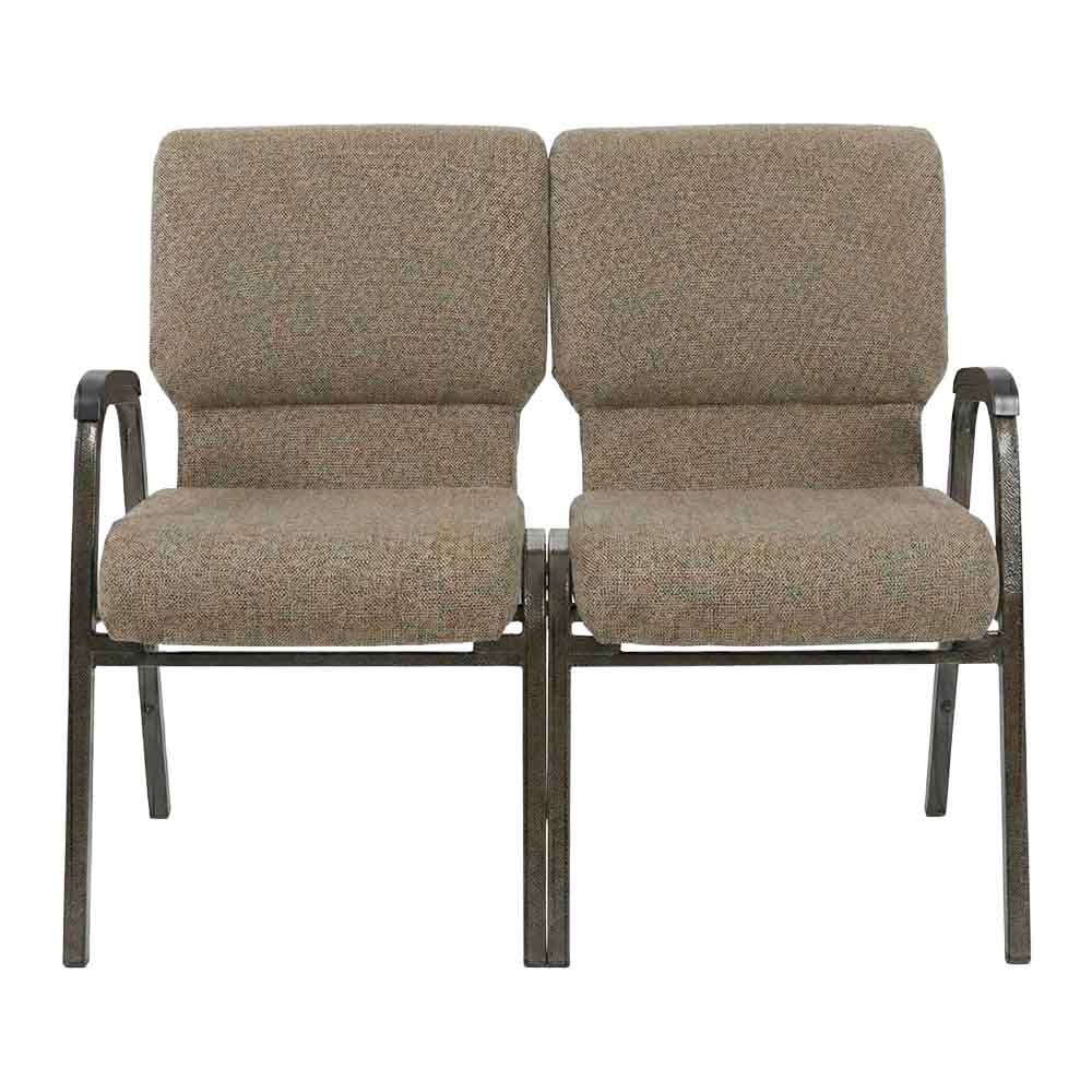 Fabric Two Seat Waiting Room Chair/Loveseat on Vein Frame