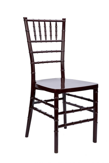 Mahogany Heavy-Duty Resin Ballroom Chair with Solid-Color Core