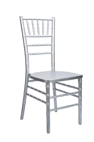 Silver Heavy-Duty Wood Stacking Ballroom Chair