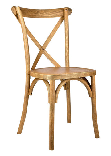 Chestnut Finish Heavy-Duty Wood Cross Back Chair