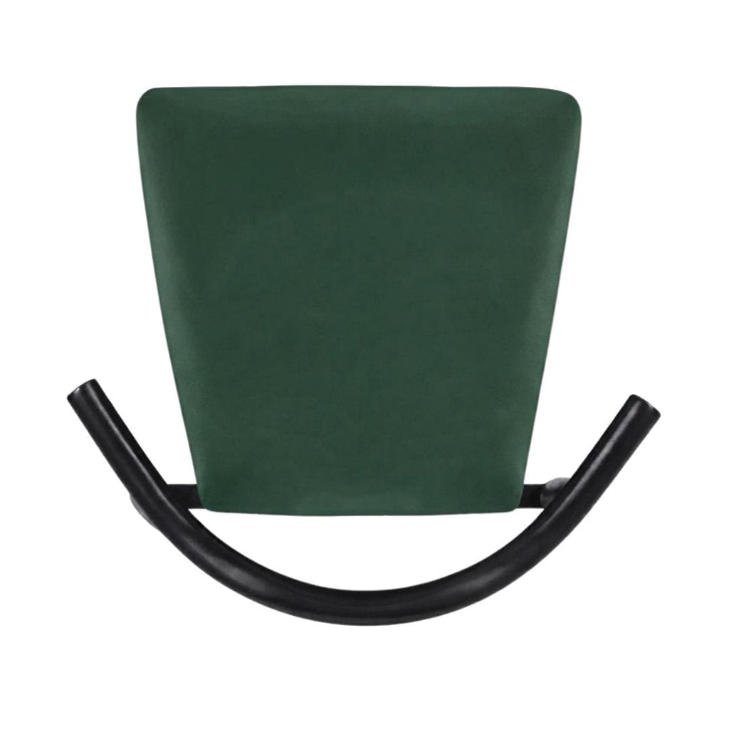 Black Wood Horn Chair with Hunter Green Vinyl Cushion