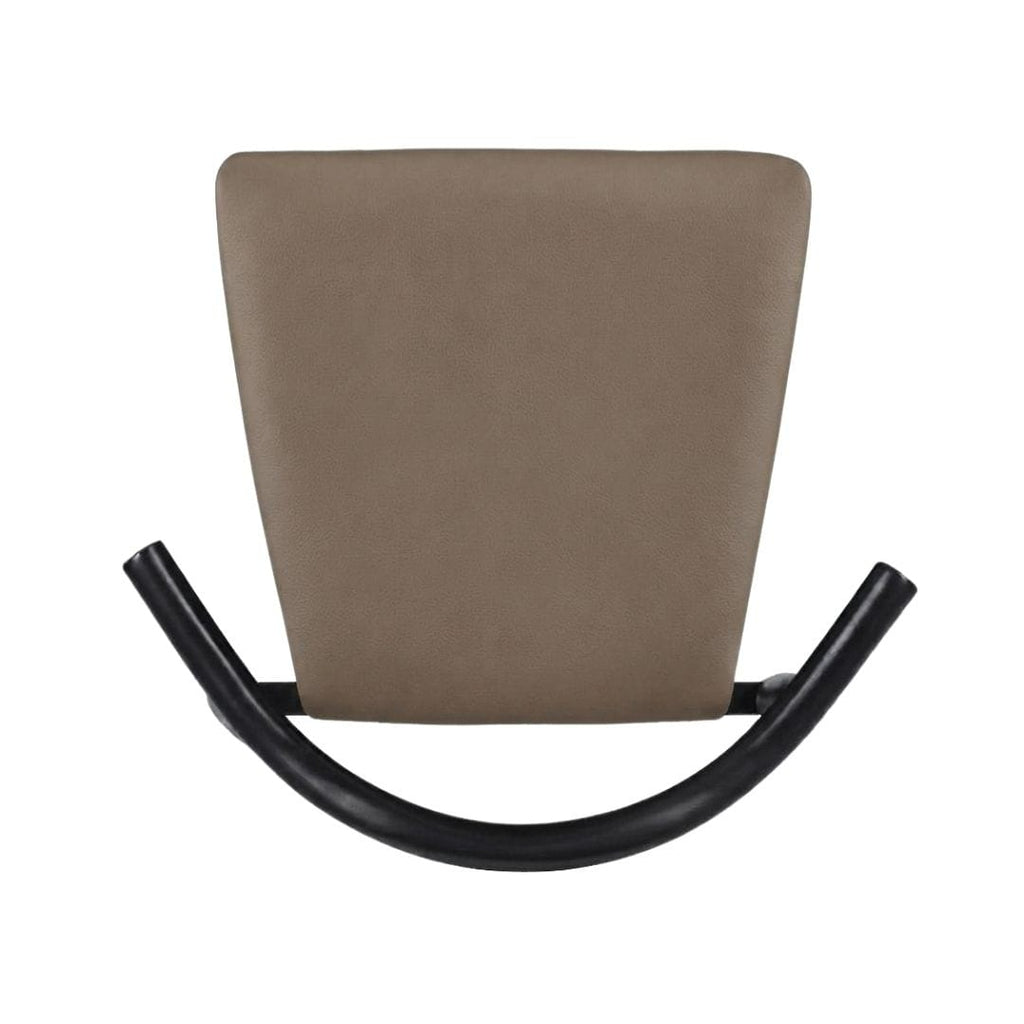 Black Wood Horn Chair with Taupe Vinyl Cushion