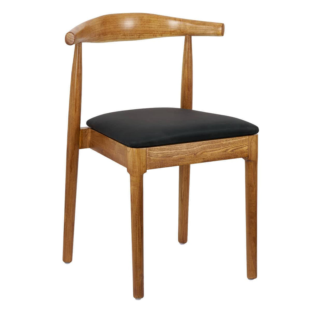 Horn Wood Chair with Vinyl Cushion
