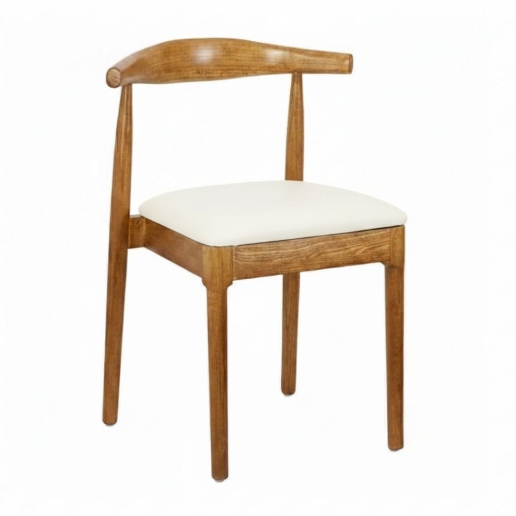 Horn Wood Chair with Vinyl Cushion