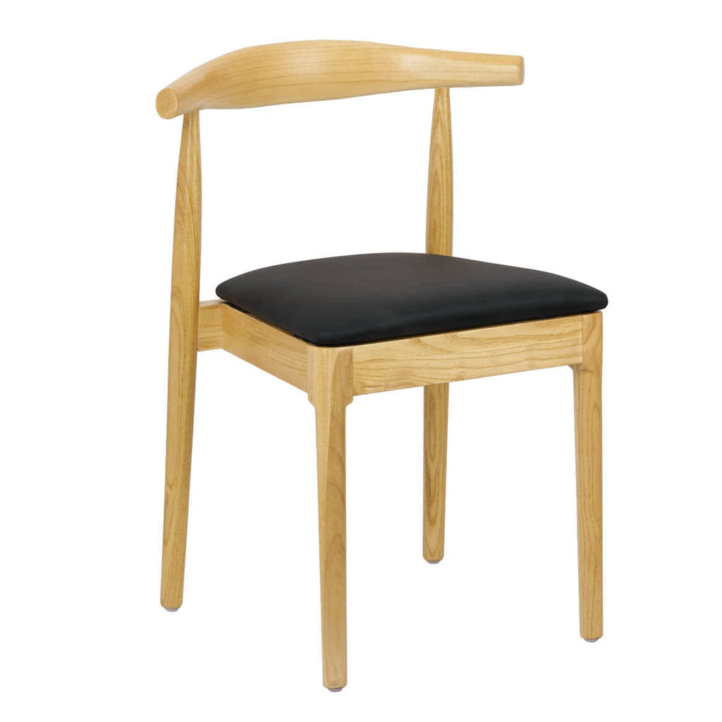 Horn Wood Chair with Vinyl Cushion