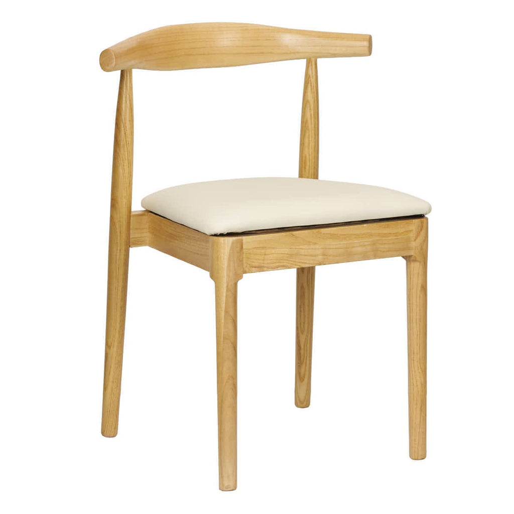 Horn Wood Chair with Vinyl Cushion