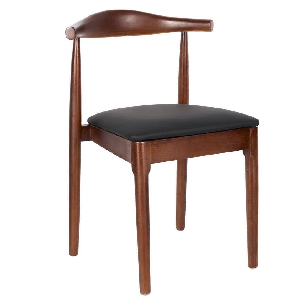 Finish Wood Horn Chair with Vinyl Cushion