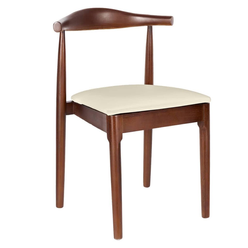 Finish Wood Horn Chair with Vinyl Cushion