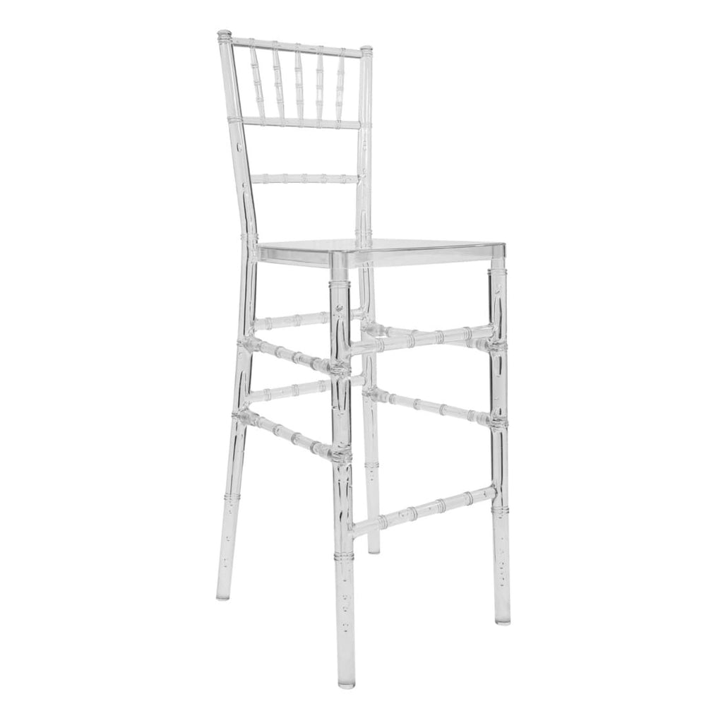 Clear Resin Crystal-Clear Ballroom 30" Standard Bar Height Bar Stool - 4 Pack