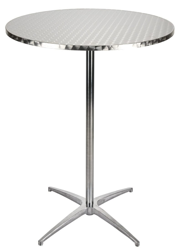 12 Stainless Steel 32" (2.67 Foot) Round Cocktail Table Kits + Cocktail Table Cart