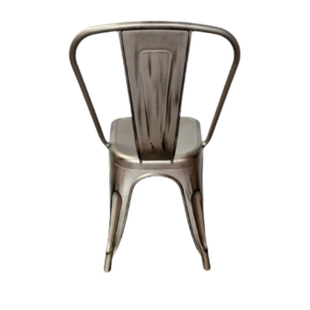 Gun Metal Finish with Black Distressed All Weather Tolix Style Resin Chair