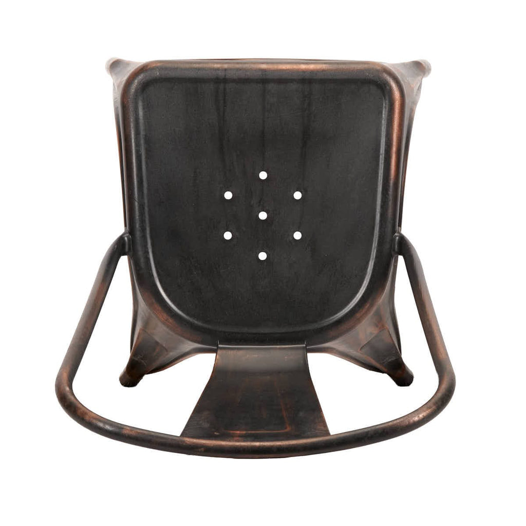 Metallic Black Finish with Copper Distressed All Weather Tolix Style Resin Chair