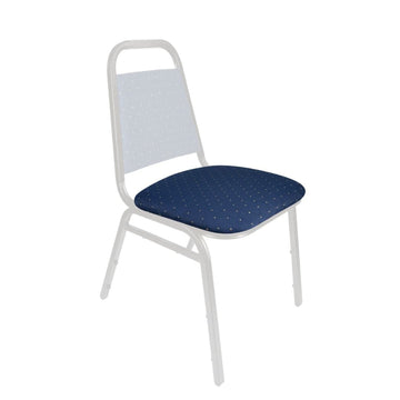 Navy Blue with Gold Dot Fabric Replacement 1.5" Cushion for Trapezoid Banquet Chair
