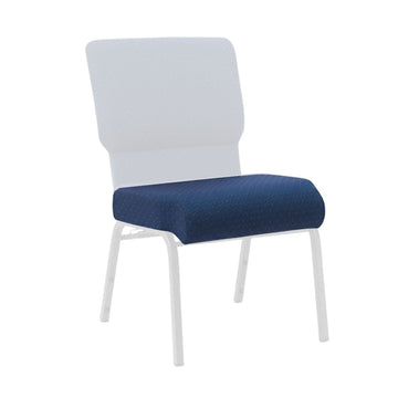 Cobalt Blue Fabric 20.5" Church Chair Replacement Seat Cushion