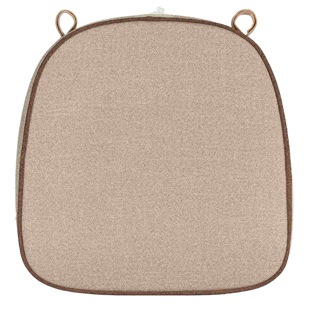Beige with Light Brown Piping 2.5" Thick Chair Cushion - Premium Cushions