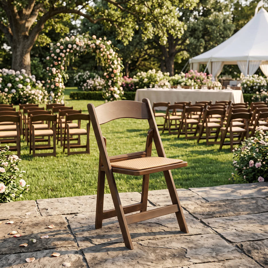 Brown Resin Folding Chair Rattan Cushion Replacement