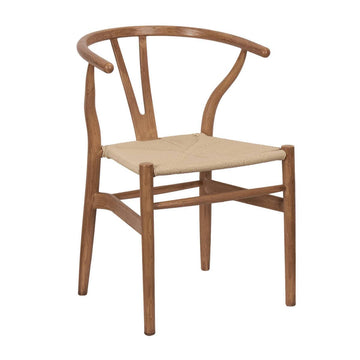 Chestnut Wishbone Resin Chair with Natural Finish PE Rope Seat