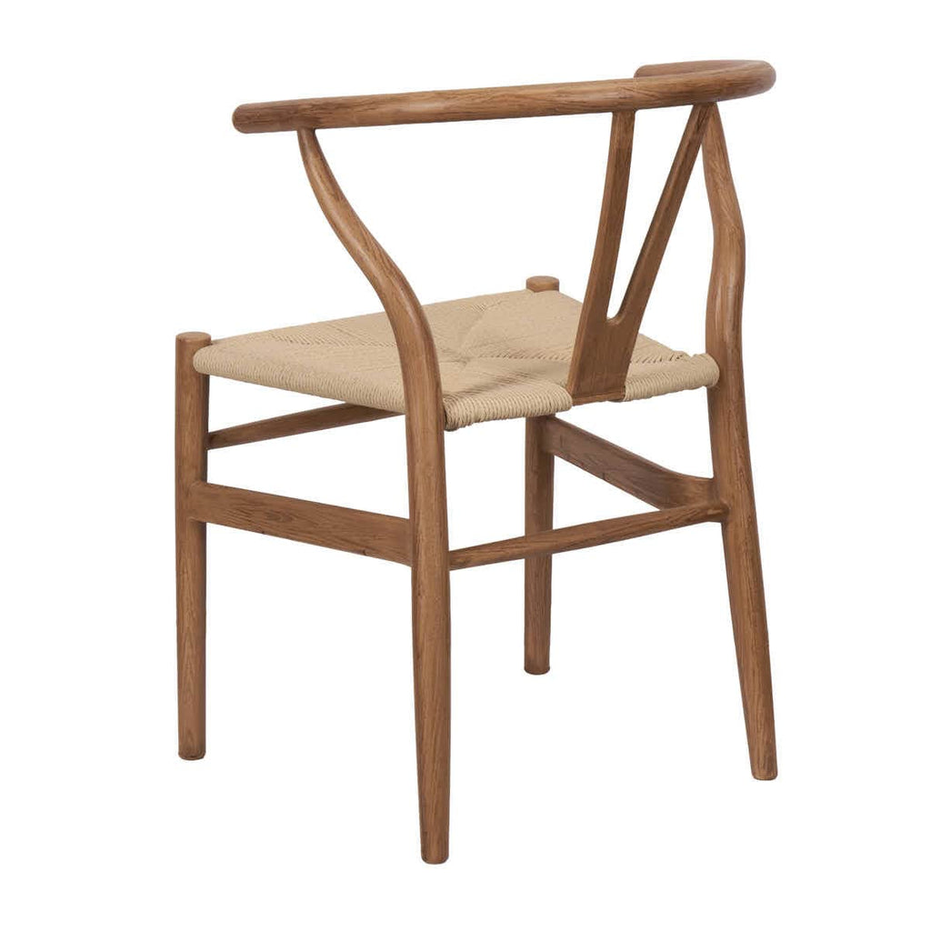 Chestnut Wishbone Resin Chair with Natural Finish PE Rope Seat