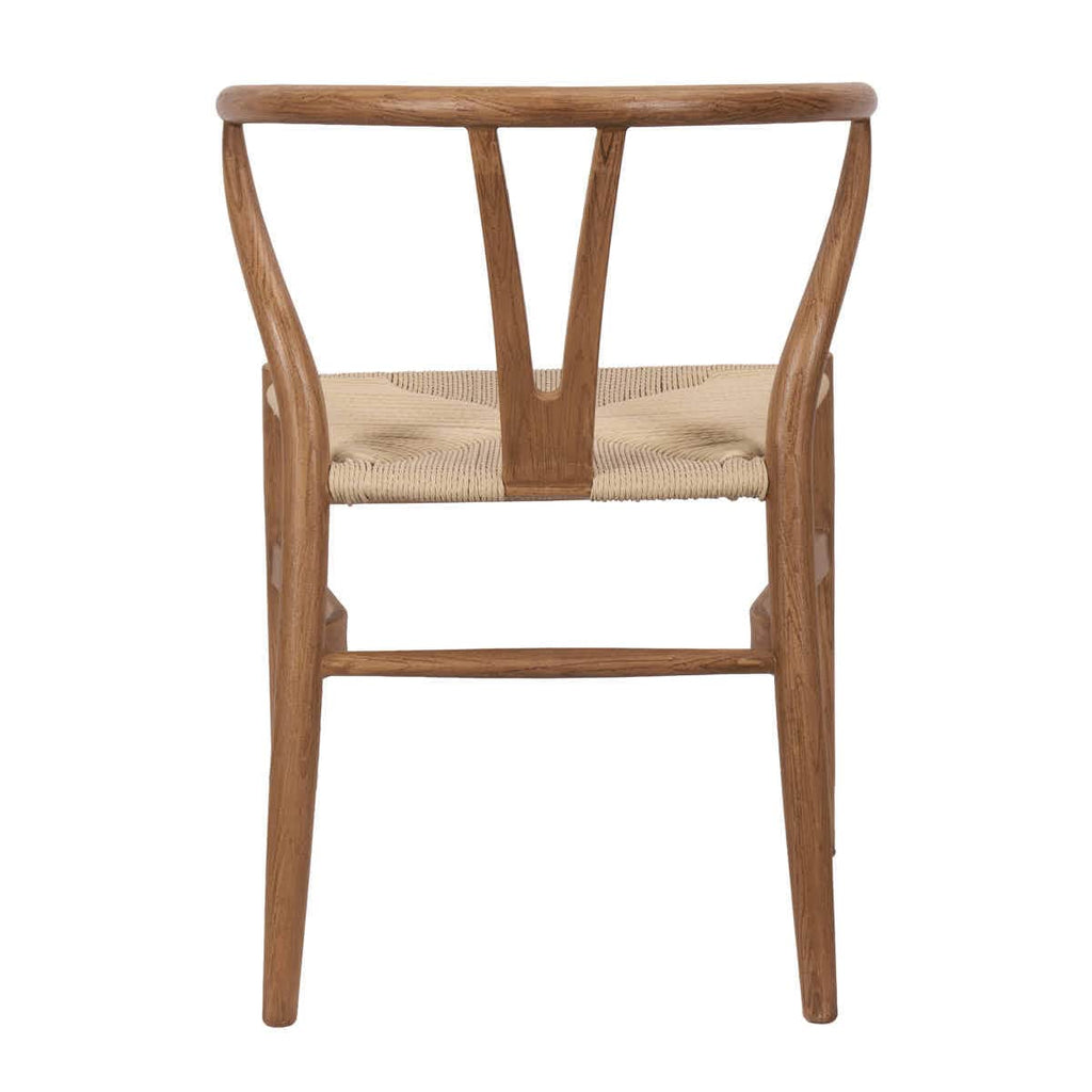 Chestnut Wishbone Resin Chair with Natural Finish PE Rope Seat