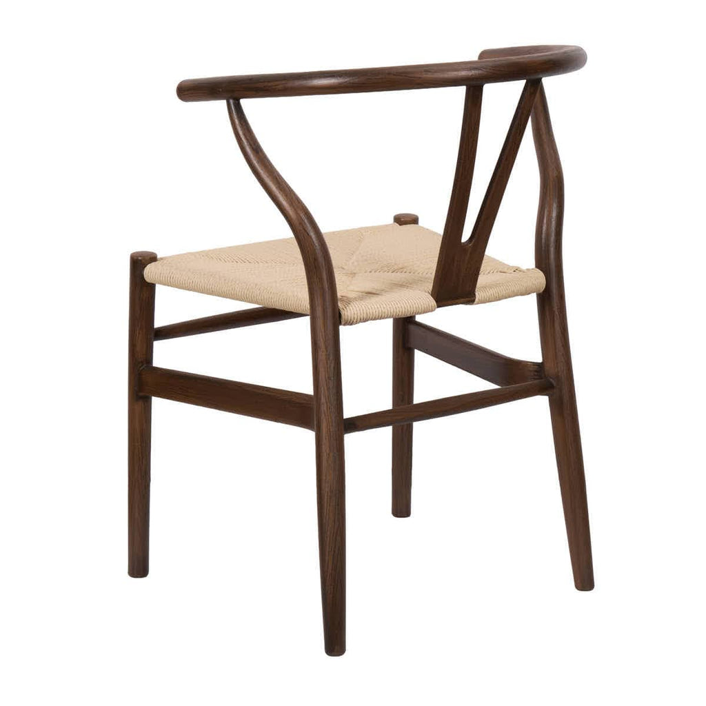 Fruitwood Wishbone Resin Chair with Natural Finish PE Rope Seat