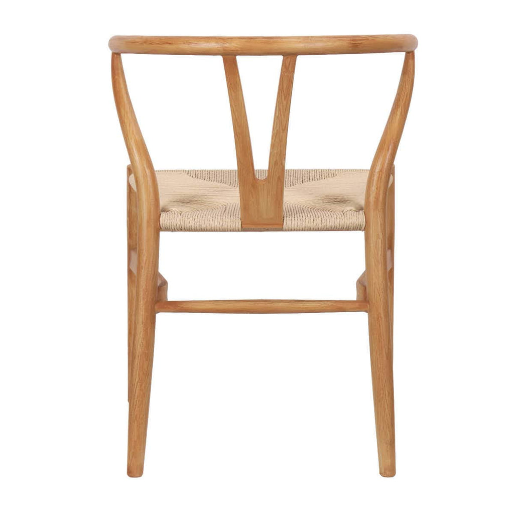 Natural Wishbone Resin Chair with Natural Finish PE Rope Seat