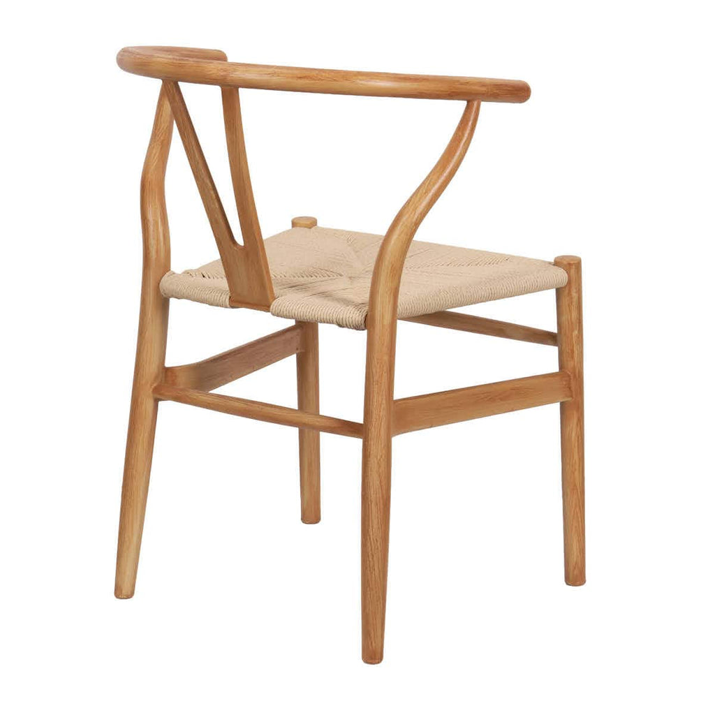 Natural Wishbone Resin Chair with Natural Finish PE Rope Seat