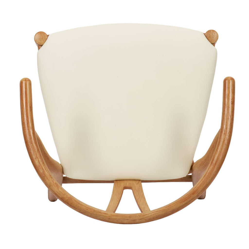 Natural Wishbone Resin Chair with Ivory Vinyl Seat