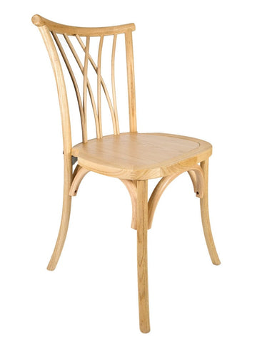 Natural Heavy-Duty Wood Willow Chair with Solid-Color Core
