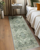 Area Rugs Washable Non-Slip, Floral Vintage Distress Print Pattern Medallion Carpet for Living Room Bedroom