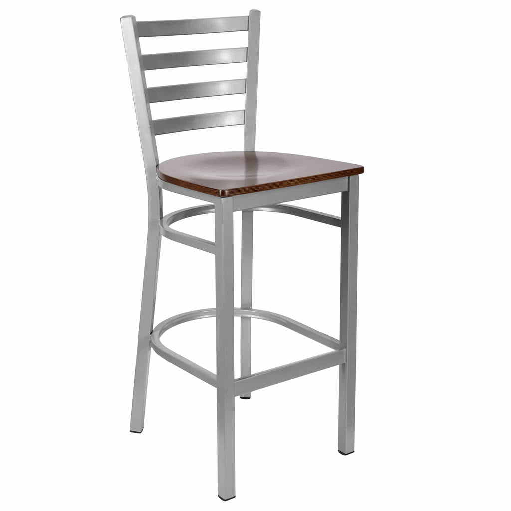 Ladder Back Bar Stool with Frame and Seat