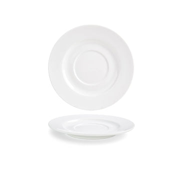 Monaco Superwhite Round Porcelain Saucer - Case of 12