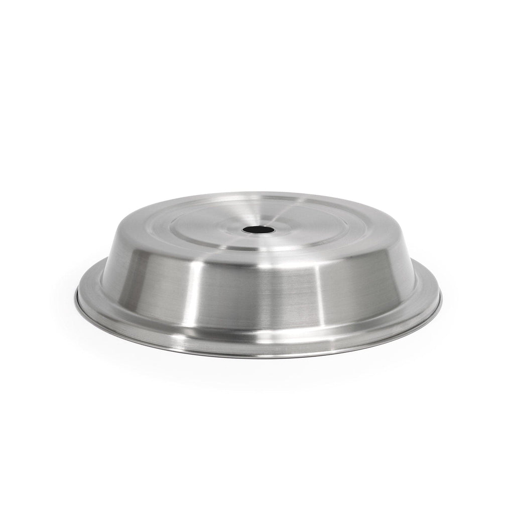 Silver Round Brushed Stainless Steel Plate Cover - Case of 12