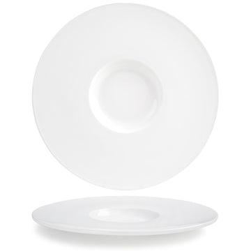 Monaco 12.5" Superwhite Round Porcelain Plate - Case of 6