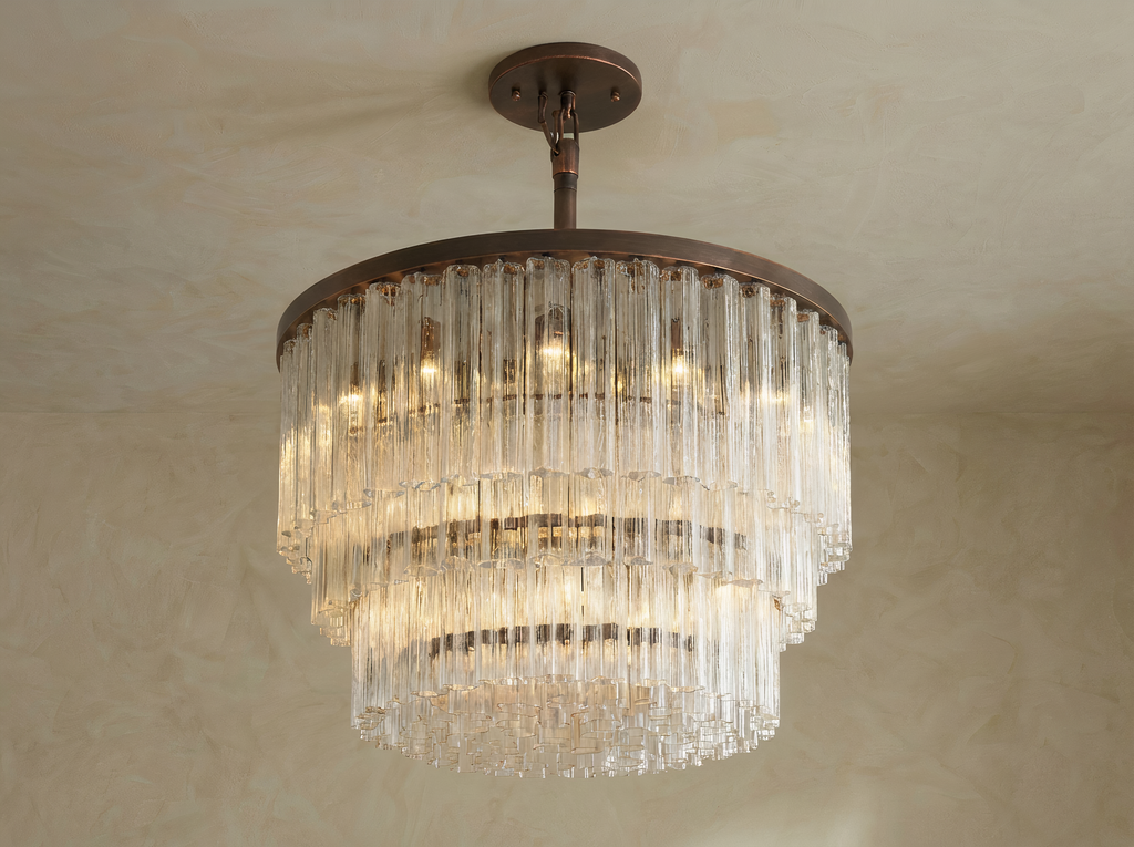 Inspired Cielo Style Three-Tier 48 Inch Round Chandelier Bronze Finish - Main
