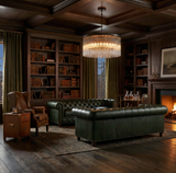 Inspired Cielo Style 36 Inch Round Chandelier Bronze Finish - Library Room Scene